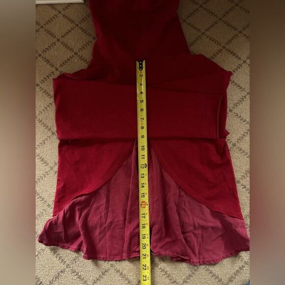 lululemon athletica red pullover hoodie with sueded cotton ruffles in back - 8 - Picture 9 of 12